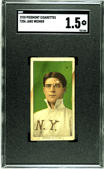 1910 T206 Jake Weimer Piedmont 350 SGC 1.5 front of card