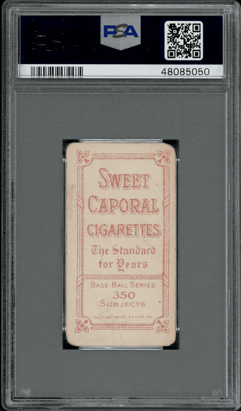 1910 T206 Frank Arellanes Sweet Caporal 350 PSA 1 back of card