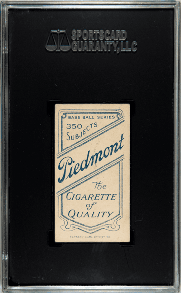 1910 T206 Ed Willetts (Willett) Piedmont 350 SGC 1.5 back of card