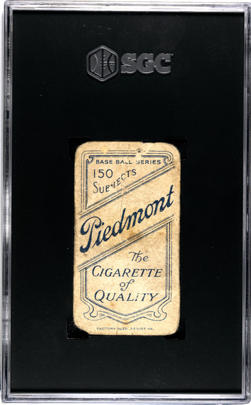 1909 T206 Art Devlin Piedmont 150 SGC 1 back of card