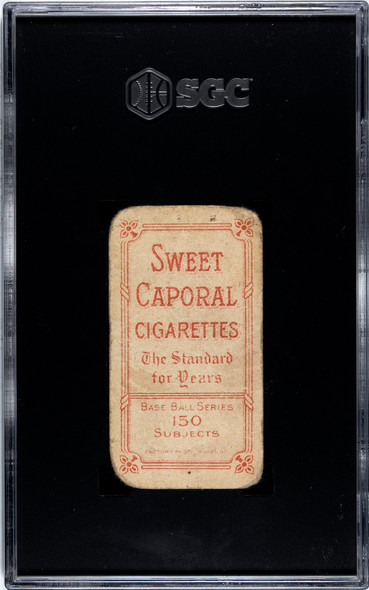 1909 T206 Harry Niles Sweet Caporal 150 SGC 1 back of card