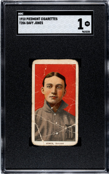 1910 T206 Davy Jones Piedmont 350 SGC 1 front of card
