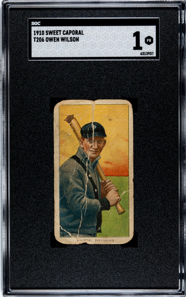 1910 T206 Owen Wilson Sweet Caporal 350 SGC 1 front of card