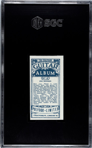 1975 Polydor Limited Jimi Hendrix #14 Guitar Album SGC 6 back of card