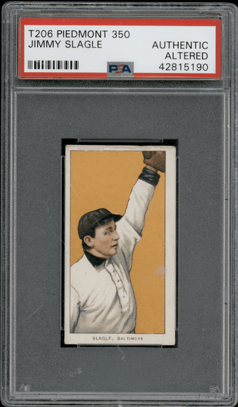 1910 T206 Jimmy Slagle Piedmont 350 PSA A front of card