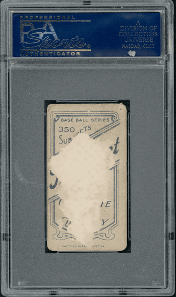 1910 T206 Jim Scott Piedmont 350 PSA A back of card