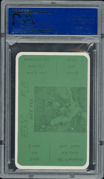 1936 S and S Game Bill Lee PSA 6 back of card