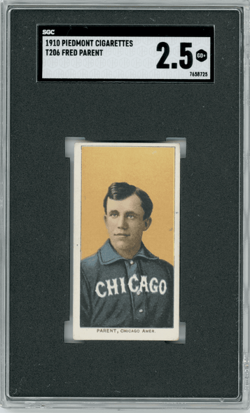 1910 T206 Fred Parent Piedmont 350 SGC 2.5 front of card