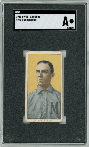 1910 T206 Dan McGann Sweet Caporal 350 SGC A front of card