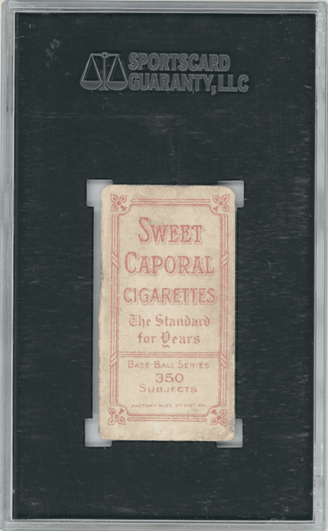 1910 T206 Dan McGann Sweet Caporal 350 SGC A back of card