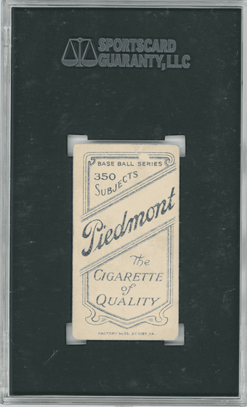 1910 T206 Tony Thebo Piedmont 350 SGC 2 back of card