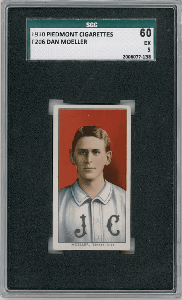 1910 T206 Dan Moeller Piedmont 350 SGC 5 front of card