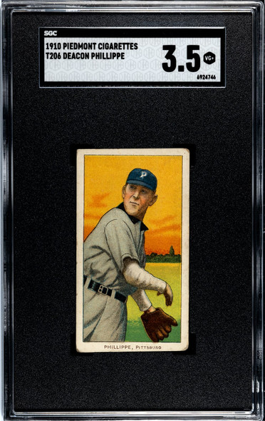 1910 T206 Deacon Phillippe Piedmont 350 SGC 3.5 front of card