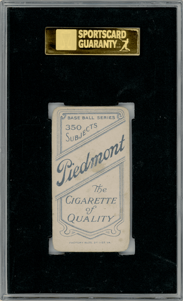 1910 T206 Owen Wilson Piedmont 350 SGC 2 back of card
