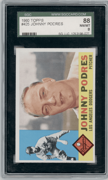1960 Topps Johnny Podres #425 SGC 8 front of card
