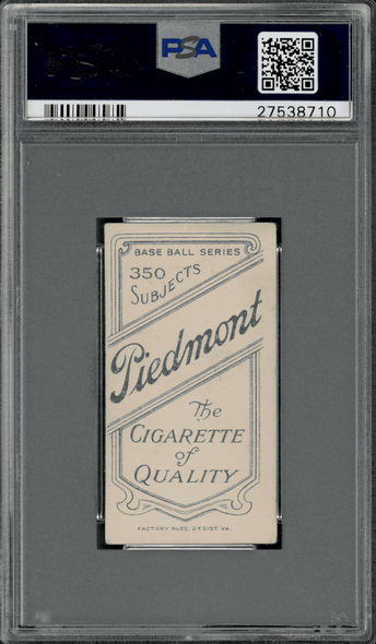 1910 T206 Lena Blackburne Piedmont 350 PSA 4 back of card