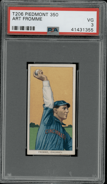 1910 T206 Art Fromme Piedmont 350 PSA 3 front of card