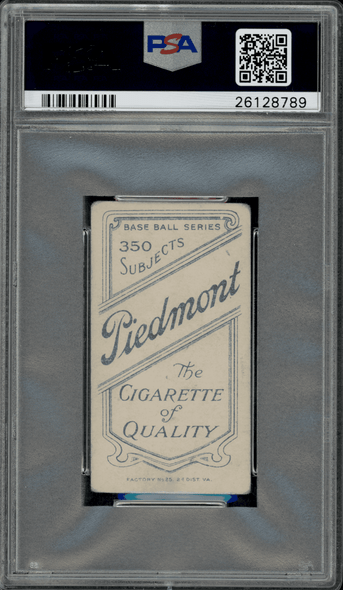 1910 T206 Bill Maloney Piedmont 350 PSA 2 back of card