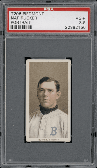 1910 T206 Nap Rucker Portrait Piedmont 350 PSA 3.5 front of card