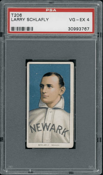 1910 T206 Larry Schlafly Piedmont 350 PSA 4 front of card