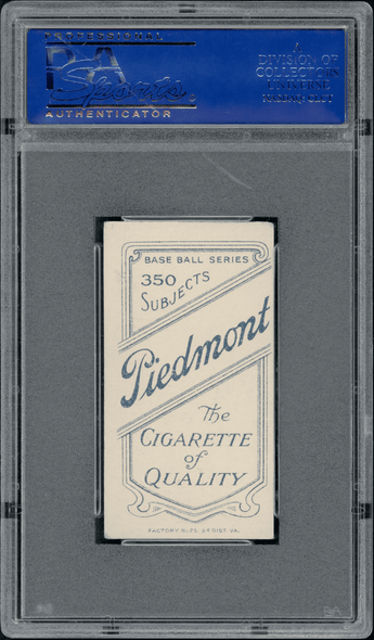 1910 T206 Spike Shannon Piedmont 350 PSA 4 back of card