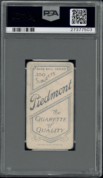1910 T206 Hunky Shaw Providence Piedmont 350 PSA 2 back of card