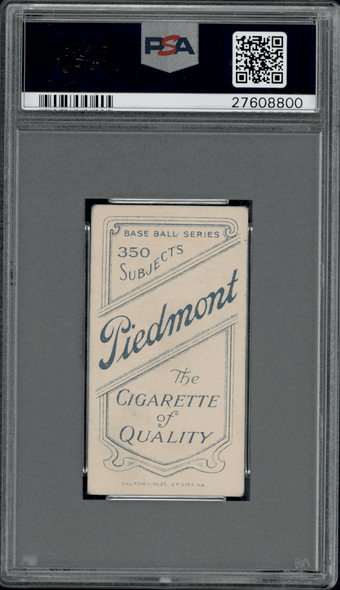 1910 T206 Sam Strang Piedmont 350 PSA 2.5 back of card