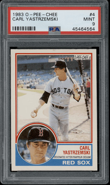 1983 O-Pee-Chee Carl Yastrzemski #4 PSA 9 front of card