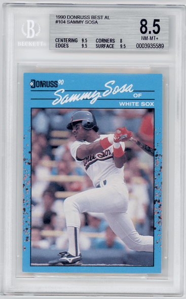 1990 Donruss Best American League Sammy Sosa #104 BGS 8.5 front of card