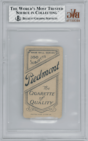 1910 T206 Lee Quillen Misspelled Quillin Piedmont 350 BVG 1.5 back of card