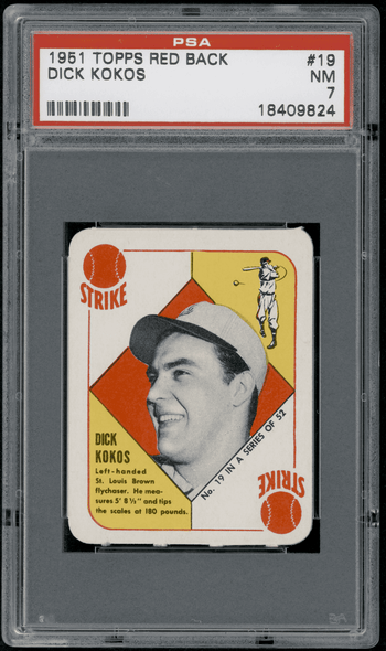 1951 Topps Red Backs Dick Kokos #19 PSA 7 front of card