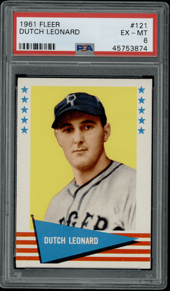 1961 Fleer Dutch Leonard #121 PSA 6 front of card