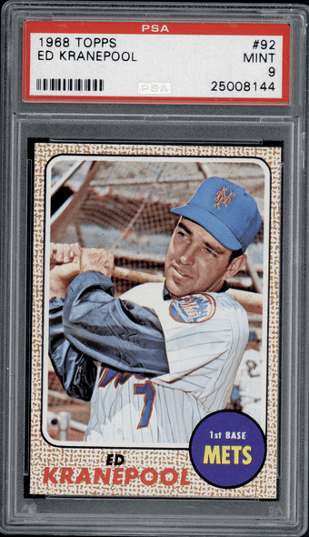 1968 Topps Ed Kranepool #92 PSA 9 front of card