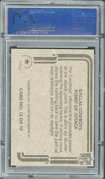1980 Fleer Team Action Point of Attack #13 PSA 6 back of card