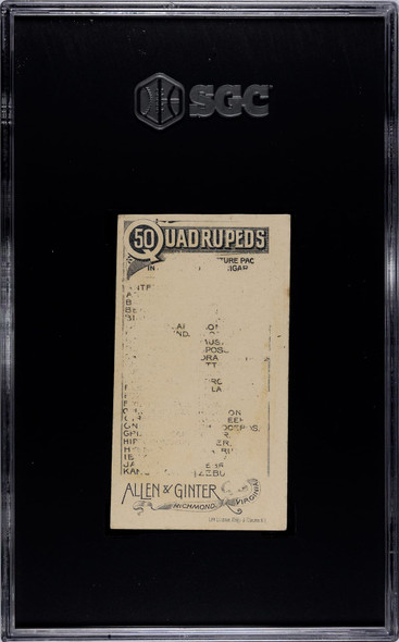 1890 N21 Allen & Ginter Deer 50 Quadrupeds SGC 1 back of card