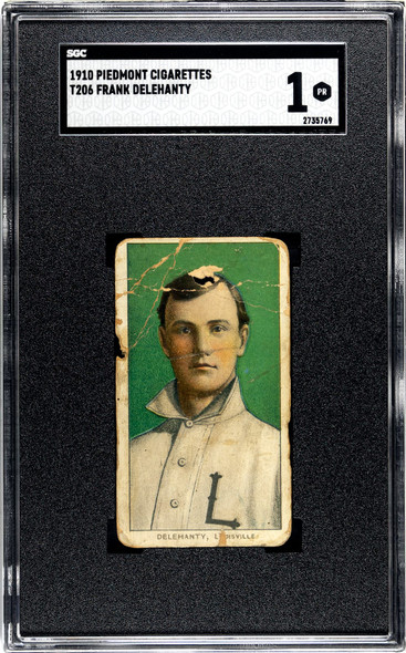 1910 T206 Frank Delehanty Piedmont 350 SGC 1 front of card