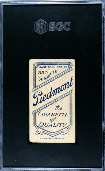 1910 T206 Jimmy Jackson Piedmont 350 SGC 1 back of card