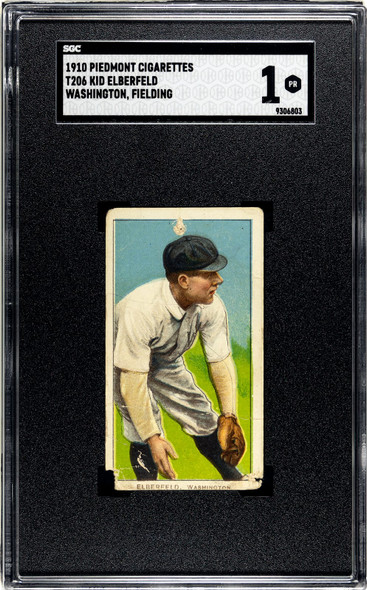 1910 T206 Kid Elberfeld Washington, Fielding Piedmont 350 SGC 1 front of card