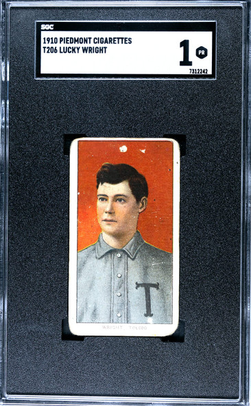 1910 T206 Lucky Wright Piedmont 350 SGC 1 front of card