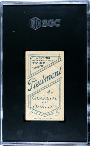1911 T206 John Hummel Piedmont 350-460 SGC 1 back of card