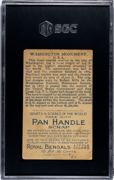 1911 Scrap Washington Monument Pan Handle Scrap Sights and Scenes SGC A back of card