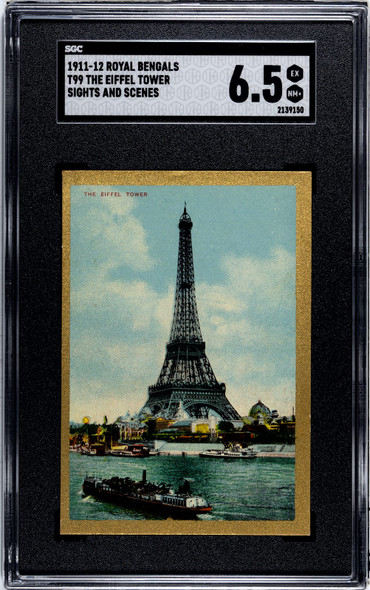 1911 T99 The Eiffel Tower Royal Bengals Cigars Sights and Scenes SGC 6.5 front of card