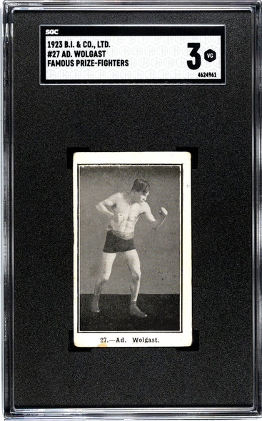 1923 B.I. & Co. LTD Ad Wolgast #27 Famous Prize Fighters SGC 3 front of card