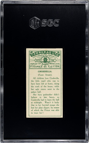 1924 Carreras LTD Cinderalla #3 Figures of Fiction SGC 4.5 back of card
