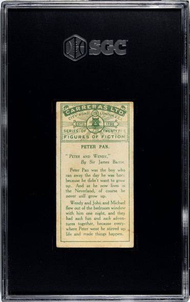 1924 Carreras LTD Peter Pan #19 Figures of Fiction SGC 4 back of card