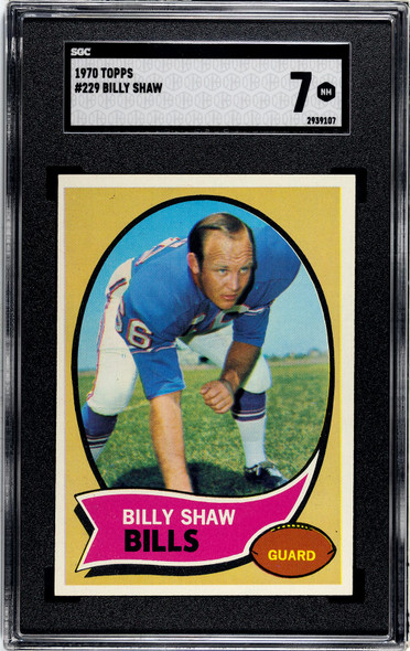 1970 Topps Billy Shaw #229 SGC 7 front of card