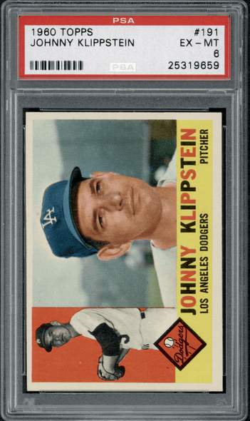 1960 Topps Johnny Klippstein #191 PSA 6 front of card
