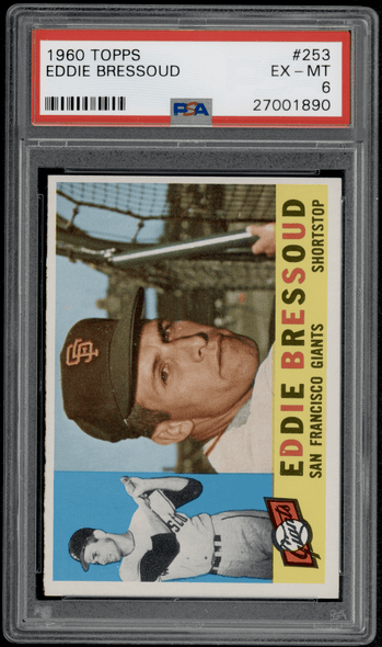 1960 Topps Eddie Bressoud #253 PSA 6 front of card
