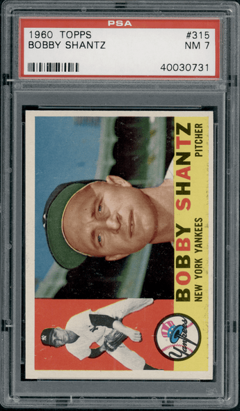 1960 Topps Bobby Shantz #315 PSA 7 front of card