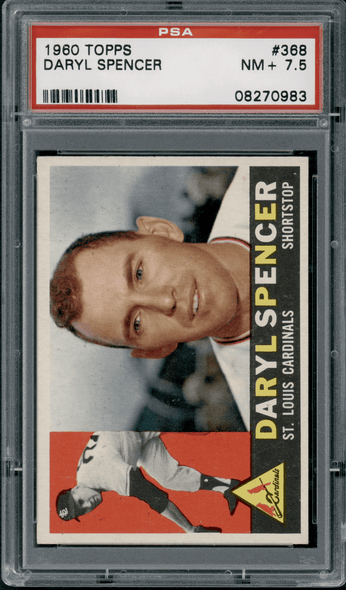 1960 Topps Daryl Spencer #368 PSA 7.5 front of card